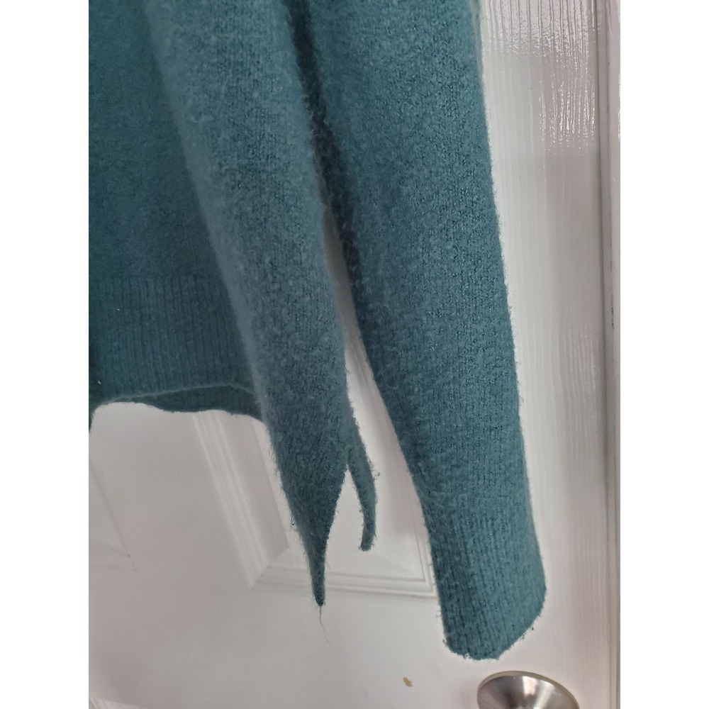 J.Crew Johnny Collar Wool Blend Teal Blue Extra-Soft Knit Pullover XL Preppy - Picture 5 of 8